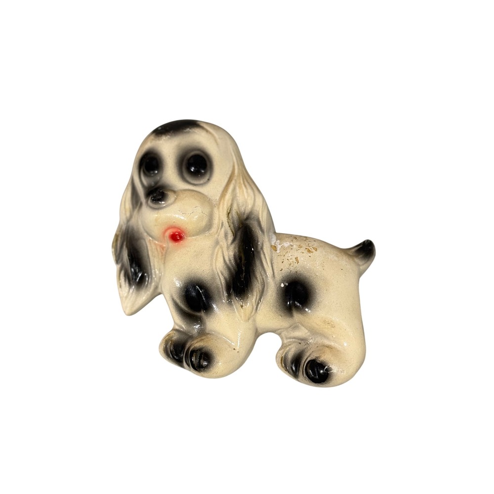 Vintage 1960s Chalkware Dog Wall Plaque Kitsch Spaniel Puppy Decor 1969